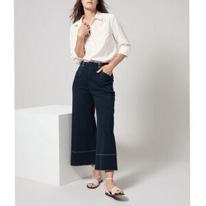 LYSSÉ Dion Sailor Crop Palazzo Denim Pants